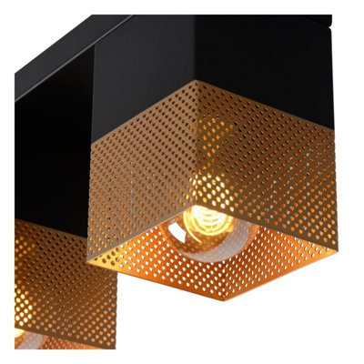 Lucide Marius Retro Flush Ceiling Light - 1xE27 - Matt Gold, Brass