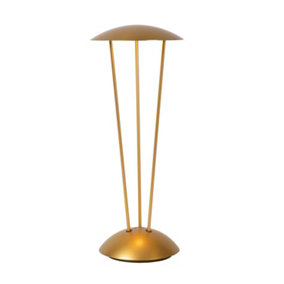 Lucide Renee Modern Rechargeable Table lamp Outdoor - LED Dim. 2700K/3000K IP54 - wireless charging pad - Matt Gold