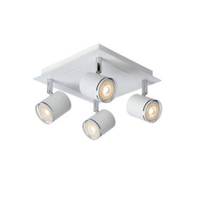 Lucide Rilou Modern Ceiling Spotlight - LED Dim. - GU10 - 4x5W 3000K - White