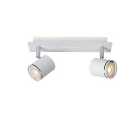 Lucide Rilou Modern Twin Ceiling Spotlight - LED Dim. - GU10 - 2x5W 3000K - White