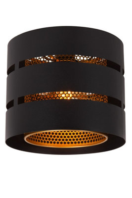 Lucide ROSAS - Flush ceiling light - 26 cm - 1xE27 - Black