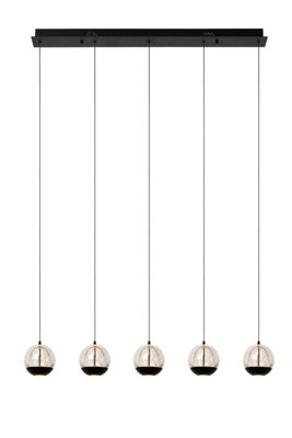 Lucide SENTUBAL Pendelleuchte – 14 Cm Durchmesser, Integrierte LED 6,3W 2700K Warmweiß, Höhenverstellbar, Schwarz