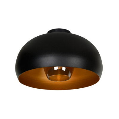 Lucide Sharan Retro Flush Ceiling Light 38cm - 1xE27 - Black