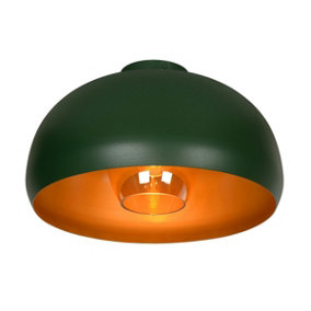 Lucide Sharan Retro Flush Ceiling Light 38cm - 1xE27 - Green
