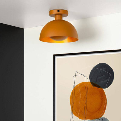 Lucide Siemon Flush Ceiling Light Yellow