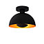 Lucide Siemon Modern Flush Ceiling Light 25cm - 1xE27 - Black