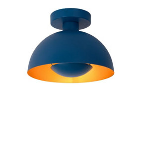 Lucide Siemon Modern Flush Ceiling Light 25cm - 1xE27 - Blue