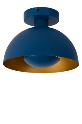 Lucide Siemon Modern Flush Ceiling Light 25cm - 1xE27 - Blue