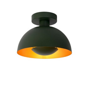 Lucide Siemon Modern Flush Ceiling Light 25cm - 1xE27 - Green