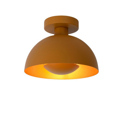 Lucide Siemon Modern Flush Ceiling Light 25cm - 1xE27 - Ocher Yellow