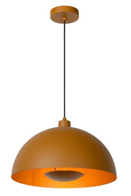 Lucide Siemon Modern Pendant Light 40cm - 1xE27 - Ocher Yellow