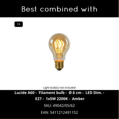 Lucide Siemon Modern Pendant Light 40cm - 1xE27 - Ocher Yellow