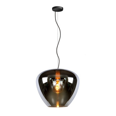 Lucide Soufian Modern Pendant Light 40cm - 1xE27 - Smoke Grey