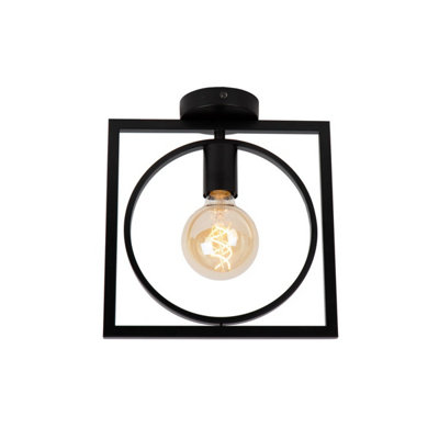 Lucide Suus Classic Flush Ceiling Light - 1xE27 - Black