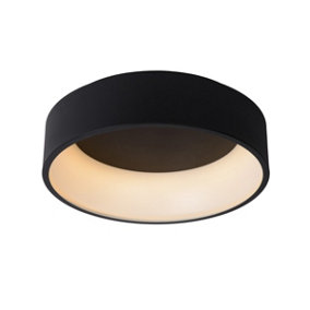 Lucide Talowe Led Modern Flush Ceiling Light 45.5cm- LED Dim. - 1x30W 3000K - Black