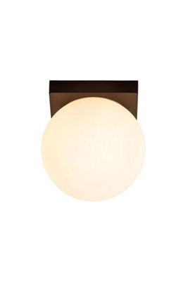 Lucide Tassa Flush ceiling light Bathroom Diameter 13.5cm LED Dim to warm 1800K/3000K IP40 - Black