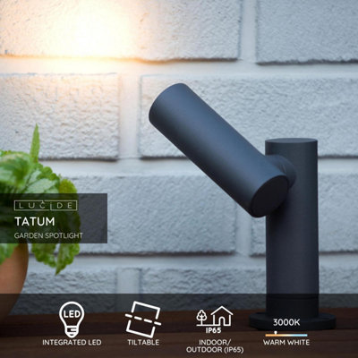 Lucide TATUM Garten‑LED‑Strahler – 4,5W Warmweiß, IP65, Anthrazit, Kippbar