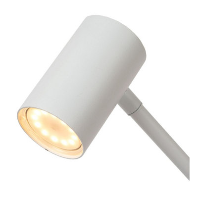 Lucide Tipik Modern Rechargeable Floor reading lamp - Battery - LED Dim. - 1x3W 2700K - 3 StepDim - White