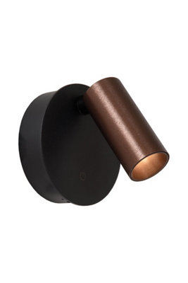 Lucide Toni Rechargeable Wall Spotlight Battery pack Diameter 8,1cm LED Dim. CCT 1x2W 2700K/4000K - Magnetic - Coffee