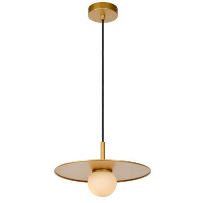 Lucide Topher Retro Pendant Light 30cm - 1xG9 - Matt Gold, Brass