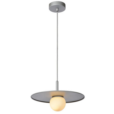 Lucide Topher Retro Pendant Light 30cm - 1xG9 - Satin Chrome | DIY at B&Q