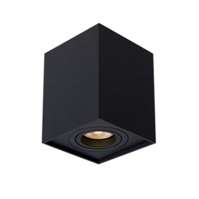 Lucide Tube Modern Surface Mounted Ceiling Spotlight - 1xGU10 - Black