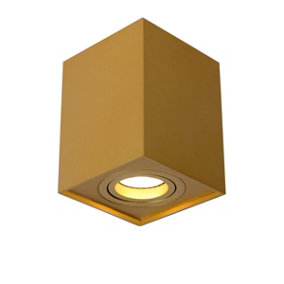 Lucide Tube Modern Surface Mounted Ceiling Spotlight - 1xGU10 - Matt Gold, Brass