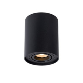 Lucide Tube Modern Surface Mounted Ceiling Spotlight 9,6cm - 1xGU10 - Black