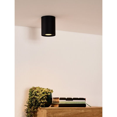 Lucide Tube Modern Surface Mounted Ceiling Spotlight 9,6cm - 1xGU10 - Black