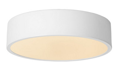 Lucide Unar Modern Flush ceiling light 20cm - LED Dim. - 1x12W 2700K - 3 StepDim - White