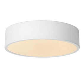Lucide Unar Modern Flush ceiling light 20cm - LED Dim. - 1x12W 2700K - 3 StepDim - White