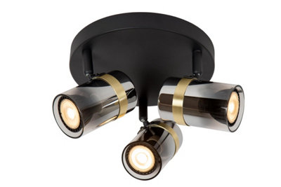 Lucide Upton Ceiling spotlight - 3xGU10 - Smoke Grey