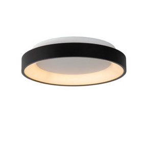 Lucide Vidal Modern Flush Ceiling Light 28cm - LED Dim. - 1x20W 2700K - Black