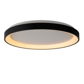 Lucide Vidal Modern Flush Ceiling Light 48cm - LED Dim. - 1x38W 2700K - Black