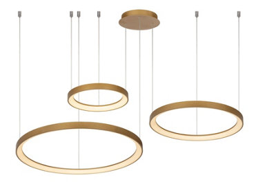 Lucide VIDAL - Pendant light - 78 cm - LED Dim. - 1x120W 2700K - Matt Gold / Brass