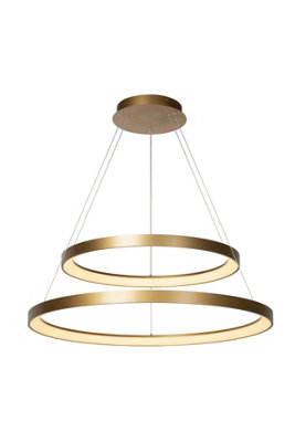 Lucide VIDAL - Pendant light - 78 cm - LED Dim. - 1x92W 2700K - Matt Gold / Brass