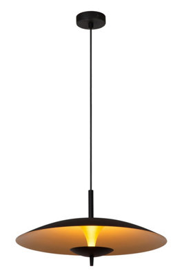 Lucide VULCAN - Pendant light - 47 cm - LED Dim. - 1x9W 3000K - Black