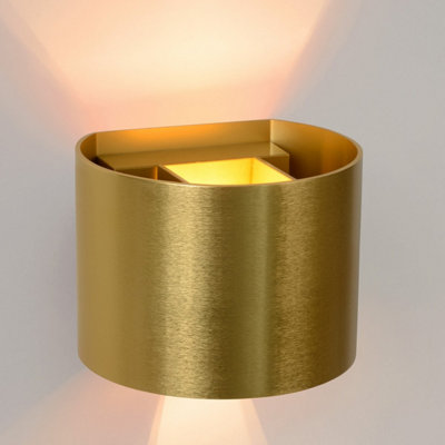 Lucide Xio Modern Up Down Wall Light - LED Dim. - G9 - 1x3,5W 2700K - Matt Gold, Brass