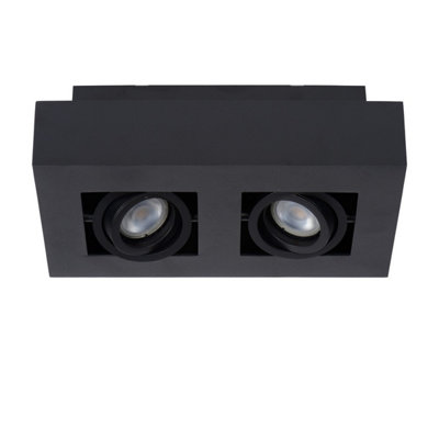 Lucide Xirax Modern Ceiling Spotlight - LED Dim to warm - GU10 - 2x5W 2200K/3000K - Black