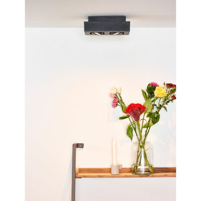Lucide Xirax Modern Ceiling Spotlight - LED Dim to warm - GU10 - 2x5W 2200K/3000K - Black