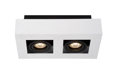 Lucide Xirax Modern Ceiling Spotlight - LED Dim to warm - GU10 - 2x5W 2200K/3000K - White