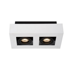 Lucide Xirax Modern Ceiling Spotlight - LED Dim to warm - GU10 - 2x5W 2200K/3000K - White