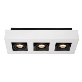 Lucide Xirax Modern Ceiling Spotlight - LED Dim to warm - GU10 - 3x5W 2200K/3000K - White