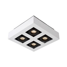 Lucide Xirax Modern Ceiling Spotlight - LED Dim to warm - GU10 - 4x5W 2200K/3000K - White