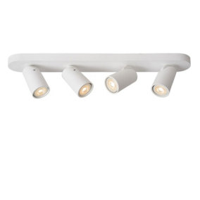 Lucide Xyrus Modern Ceiling Spotlight Bar - LED Dim to warm - GU10 - 4x5W 2200K/3000K - White