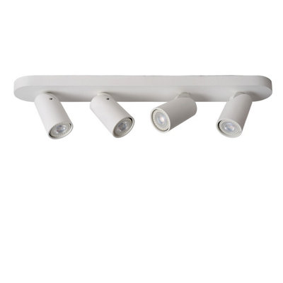 Lucide Xyrus Modern Ceiling Spotlight Bar - LED Dim to warm - GU10 - 4x5W 2200K/3000K - White