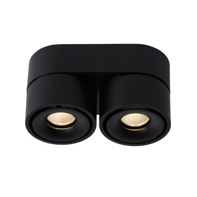 Lucide Yumiko Modern Surface Mounted Ceiling Spotlight 7,8cm - LED Dim. - 2x8W 2700K - Black