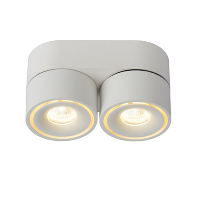 Lucide Yumiko Modern Surface Mounted Ceiling Spotlight 7,8cm - LED Dim. - 2x8W 2700K - White