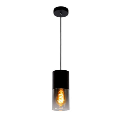 Lucide Zino Modern Pendant Light 10cm - 1xE27 - Smoke Grey