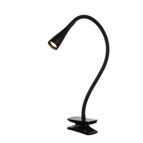 Lucide Zozy Modern Clamp Lamp - LED Dim. - 1x4W 3000K - 3 StepDim - Black